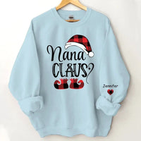 Happy Christmas - Personalised Nana Claus Christmas And Grandkids Sweatshirt - Gifts for Family - Joliny