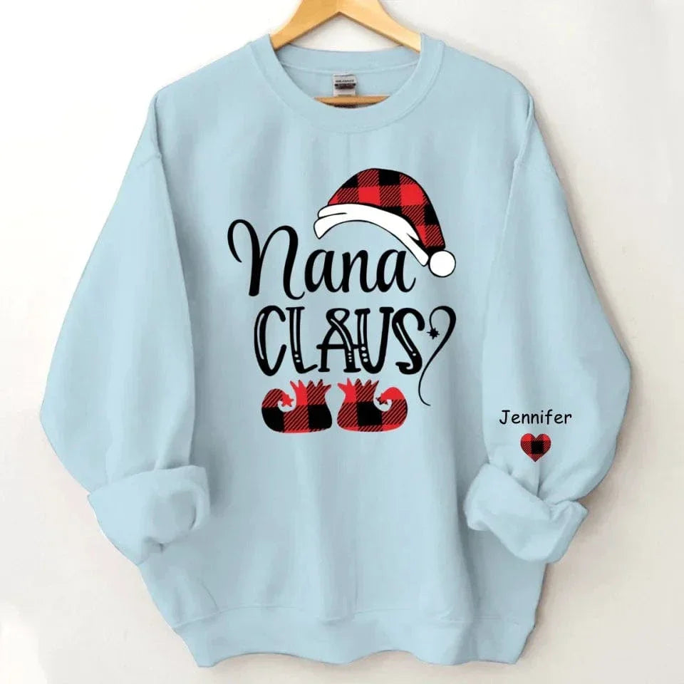 Happy Christmas - Personalised Nana Claus Christmas And Grandkids Sweatshirt - Gifts for Family - Joliny