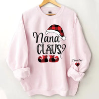 Happy Christmas - Personalised Nana Claus Christmas And Grandkids Sweatshirt - Gifts for Family - Joliny