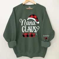 Happy Christmas - Personalised Nana Claus Christmas And Grandkids Sweatshirt - Gifts for Family - Joliny