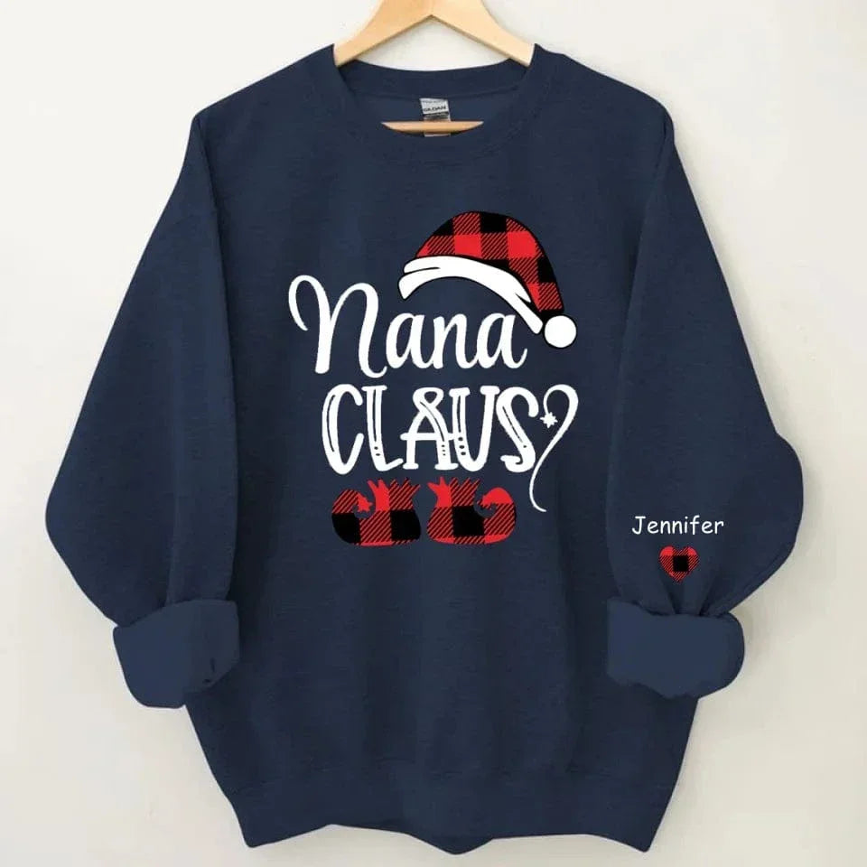 Happy Christmas - Personalised Nana Claus Christmas And Grandkids Sweatshirt - Gifts for Family - Joliny