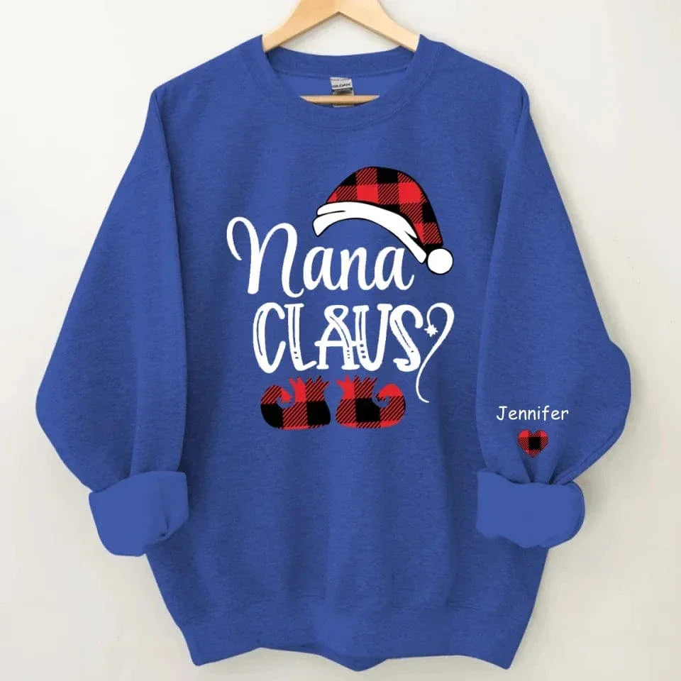 Happy Christmas - Personalised Nana Claus Christmas And Grandkids Sweatshirt - Gifts for Family - Joliny