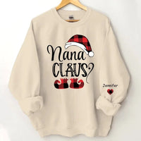 Happy Christmas - Personalised Nana Claus Christmas And Grandkids Sweatshirt - Gifts for Family - Joliny