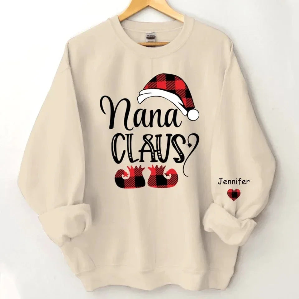 Happy Christmas - Personalised Nana Claus Christmas And Grandkids Sweatshirt - Gifts for Family - Joliny