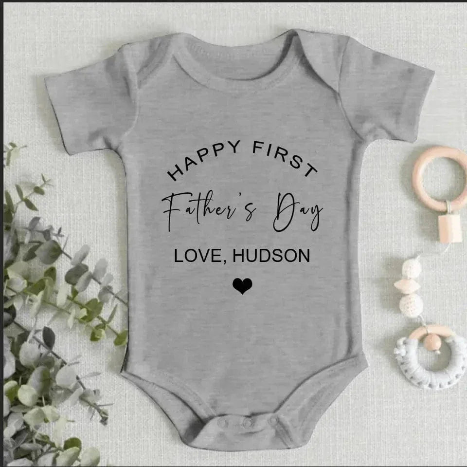 Happy First Father's Day Baby Onesie - Joliny