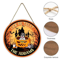 Happy Halloween - Lick Or Treat - Funny Personalized Door Sig - Joliny
