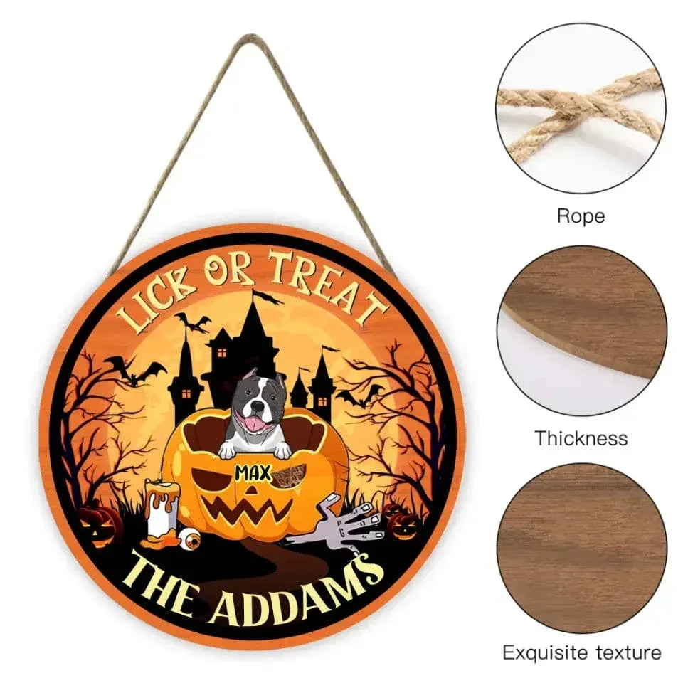 Happy Halloween - Lick Or Treat - Funny Personalized Door Sig - Joliny