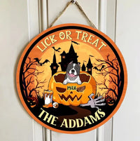 Happy Halloween - Lick Or Treat - Funny Personalized Door Sig - Joliny