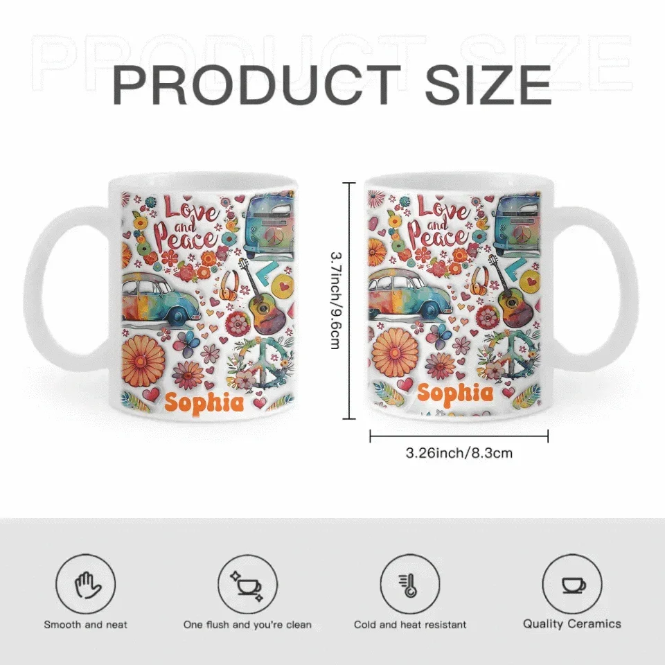 Hippie Soul - Personalized Hippie Accent Mug - Gifts for Friends and Family - Joliny