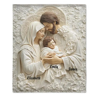 Holly Family - Christian Name Custom Personalized Blanket - Gifts for Christians - Joliny
