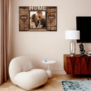 Home is where the heart is - Personalized Custom Pictures of Flag Canvas - Gifts for Couples, Husbands and Wives - Joliny