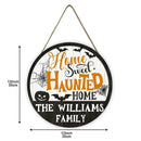 Home Sweet Haunted Home - Personalized Shaped Wood Sign, 2 Layers Sign - Gift For Family, Halloween Gift - Joliny