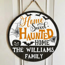 Home Sweet Haunted Home - Personalized Shaped Wood Sign, 2 Layers Sign - Gift For Family, Halloween Gift - Joliny