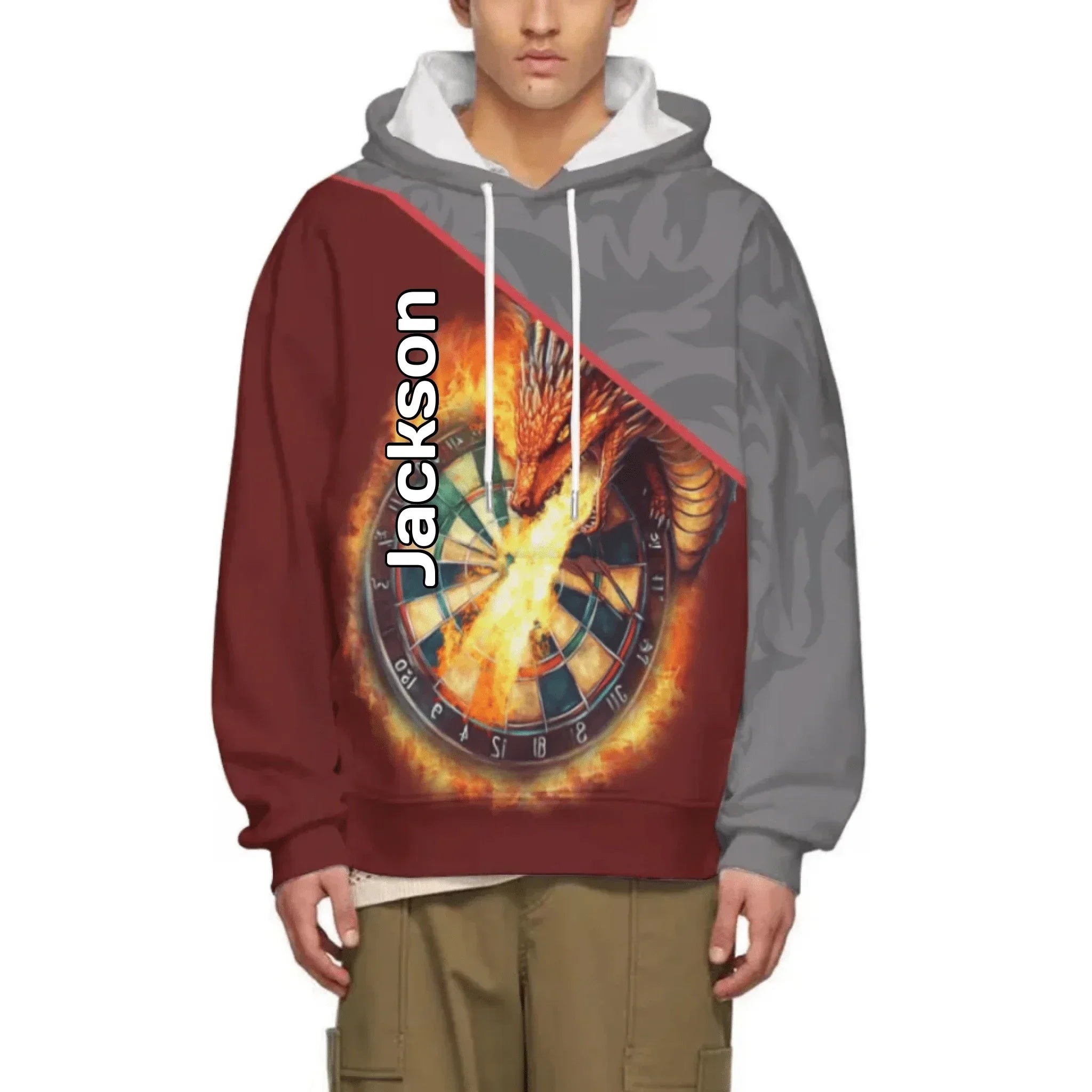 Customized Dragon Pattern T-shirt - Personalized Name Fire Breathing Dragon Clothes - A Gift For Dragon Enthusiasts,Friends,Family - Joliny
