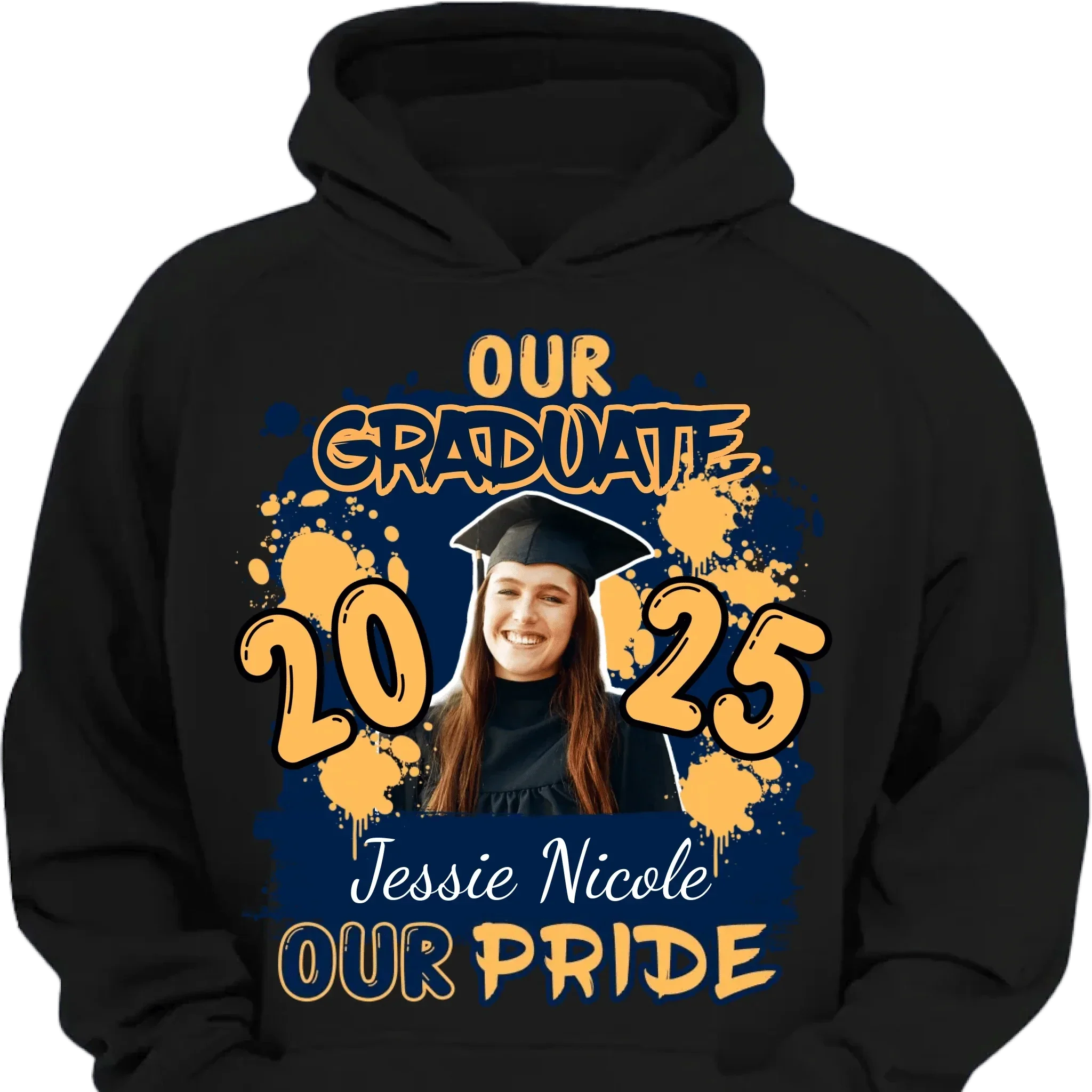 Custom Graduation Season T-Shirt - Personalized Graduation Apparel with Photo, Name and Year - Memorial Gifts for Students, Grandchildren, Siblings - Joliny