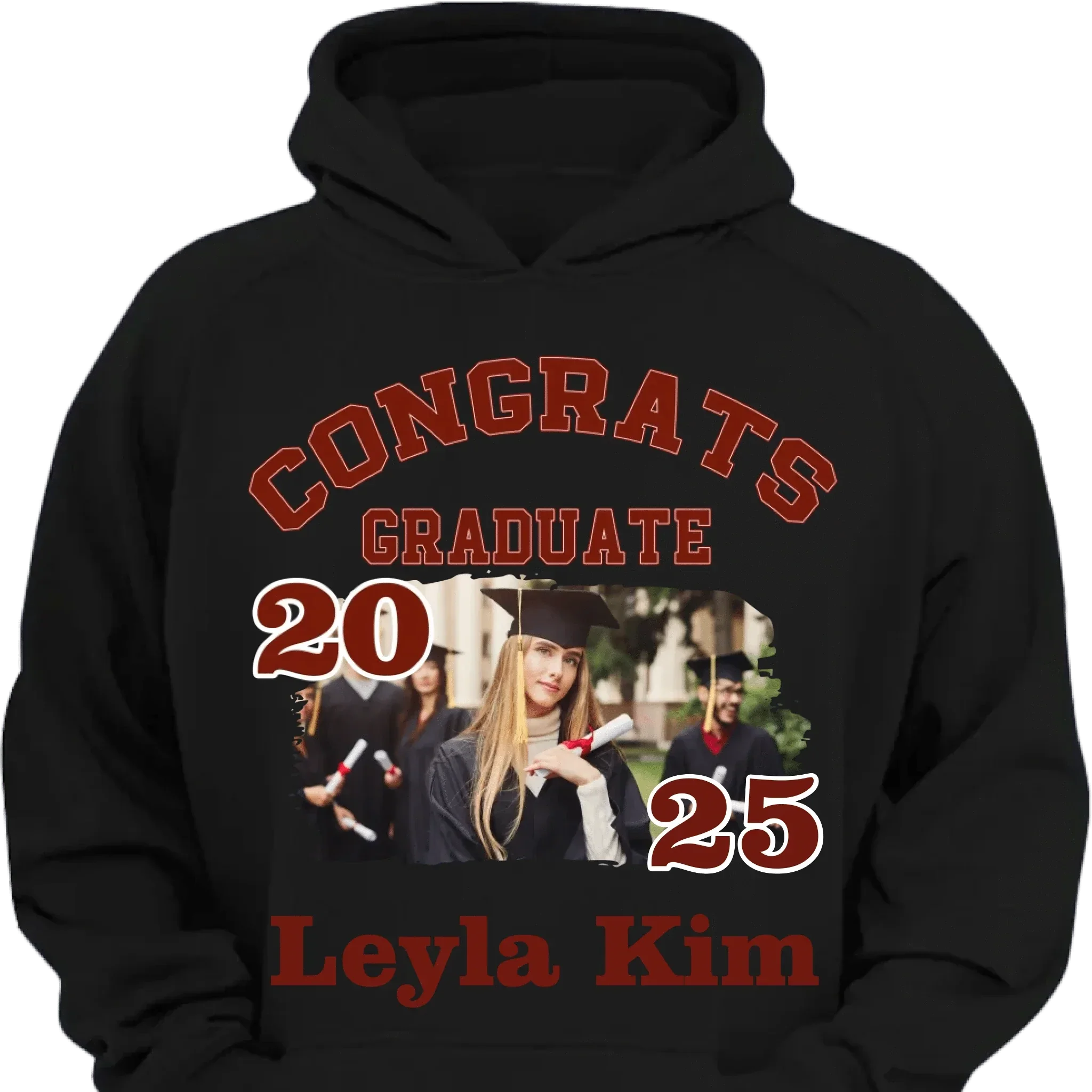Customized Graduation T-shirts - Fashionable Clothing with Personalized Names, Photos and Years - Gift For Family,Graduate,Grandchildren - Joliny
