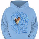 Customized T-shirt with the theme of "Love" - Customized Clothes Featuring Heart-shaped Photos - Gift for Couples,Boyfriend,Girfriend,Husband,Wife - Joliny