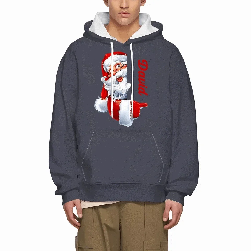 Santa Claus Pattern Customized Clothing - Couple's Clothes With Personalized Names, Group Apparel, Family Apparel - A Gift For Friend,Family,Other Half - Joliny