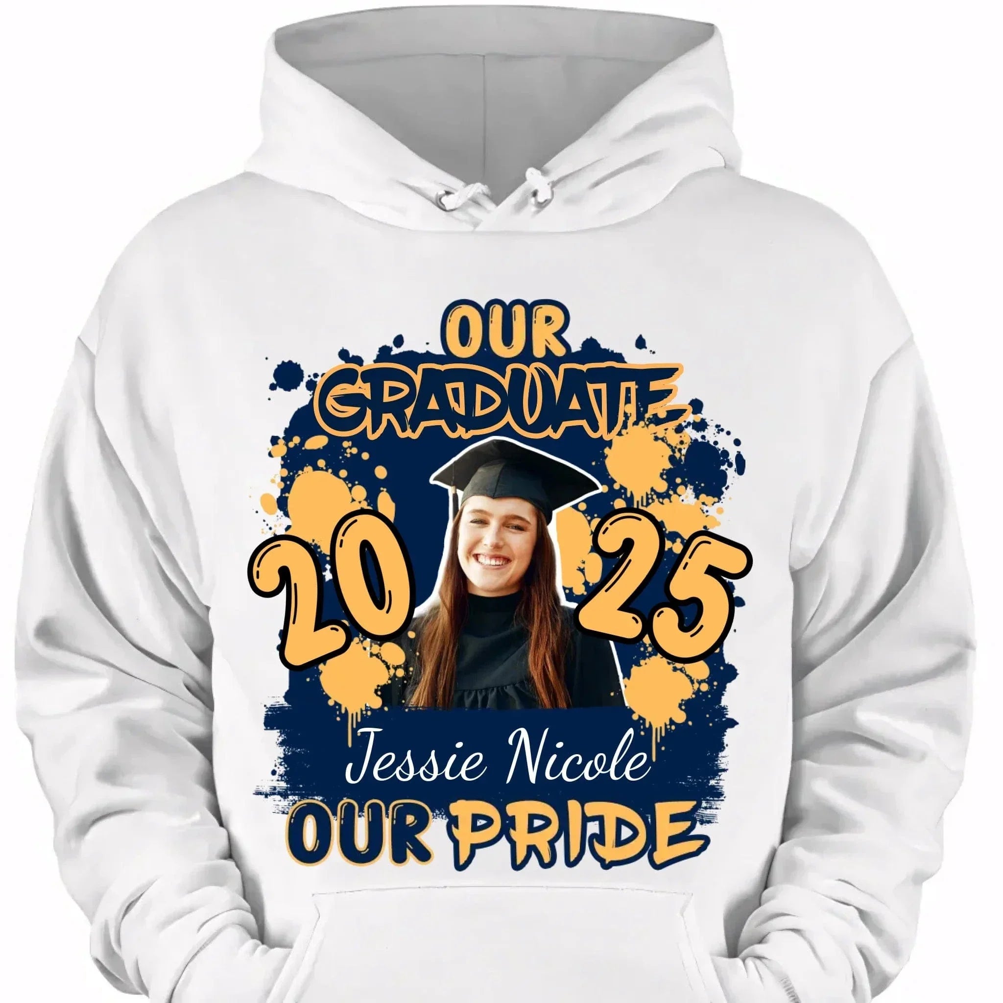 Custom Graduation Season T-Shirt - Personalized Graduation Apparel with Photo, Name and Year - Memorial Gifts for Students, Grandchildren, Siblings - Joliny
