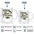 Hooked On Being Grandpa Fishing Camouflage Personalized Mug - Father's Day Gift For Grandpa, Dad, Husband - Joliny