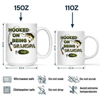 Hooked On Being Grandpa Fishing Camouflage Personalized Mug - Father's Day Gift For Grandpa, Dad, Husband - Joliny