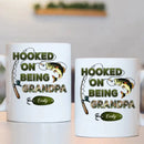 Hooked On Being Grandpa Fishing Camouflage Personalized Mug - Father's Day Gift For Grandpa, Dad, Husband - Joliny