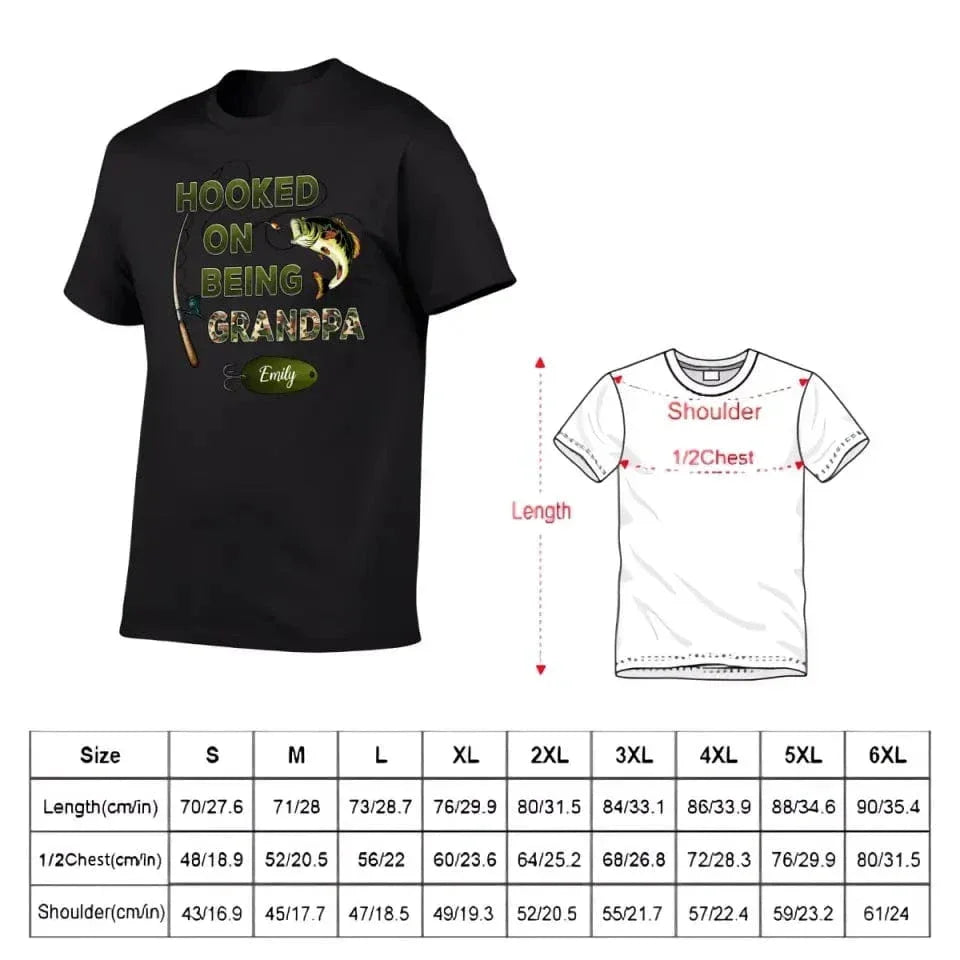 Hooked On Being Grandpa Fishing Camouflage Personalized Shirt - Father's Day, Gift For Dad, Grandpa, Husband - Joliny