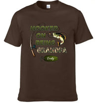 Hooked On Being Grandpa Fishing Camouflage Personalized Shirt - Father's Day, Gift For Dad, Grandpa, Husband - Joliny