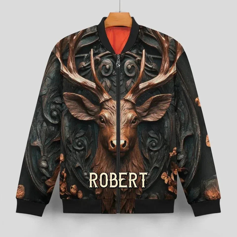 Hunting Themed Custom Jackets - Personalized Name Engraved Jackets - As Gifts For Friends, Hunting Enthusiasts, Co-Workers - Joliny