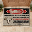 Hunting Themed Custom Mats - Hunting Fun Skull Deer Head Floor Mat With Personalized Name - Quirky Gifts For Friends - Joliny