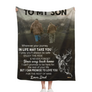 Hunting-themed Customized Blankets - Warm Text Personalized Flannel Blanket With Giver's And Recipient's Name Or Designation - Gifts Of Love For Son, Daughter, Family - Joliny
