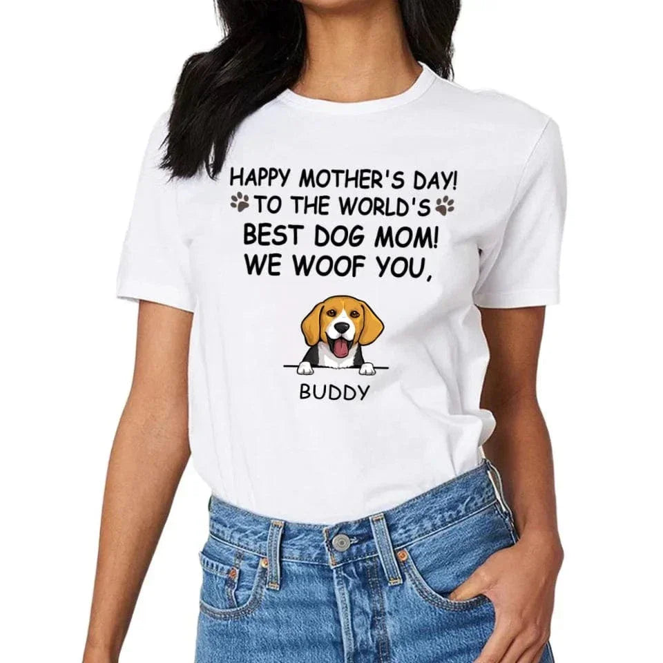 Hurrah For Dog Mom - Personalised Dog Graphic T-Shirt - A Gift for Dog Lovers,Owners - Joliny
