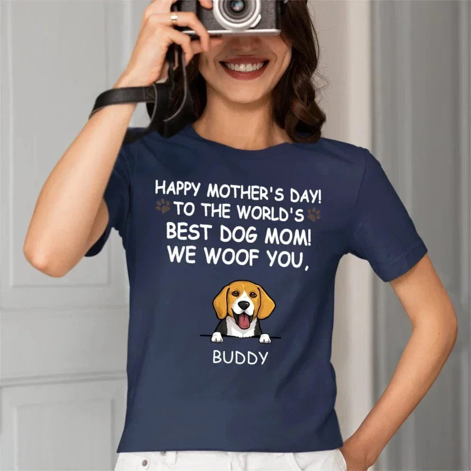 Hurrah For Dog Mom - Personalised Dog Graphic T-Shirt - A Gift for Dog Lovers,Owners - Joliny