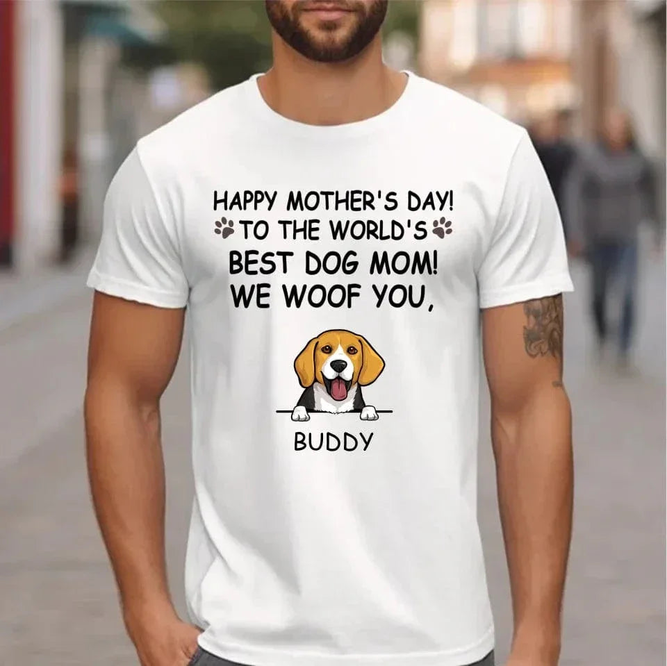 Hurrah For Dog Mom - Personalised Dog Graphic T-Shirt - A Gift for Dog Lovers,Owners - Joliny