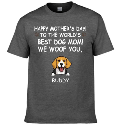 Hurrah For Dog Mom - Personalised Dog Graphic T-Shirt - A Gift for Dog Lovers,Owners - Joliny