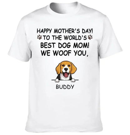 Hurrah For Dog Mom - Personalised Dog Graphic T-Shirt - A Gift for Dog Lovers,Owners - Joliny