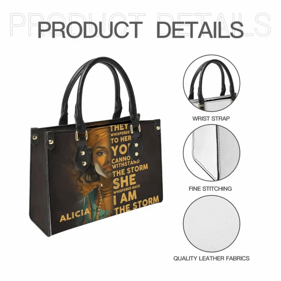 I Am The Storm - Personalized Leather Bag Custom Name - Joliny