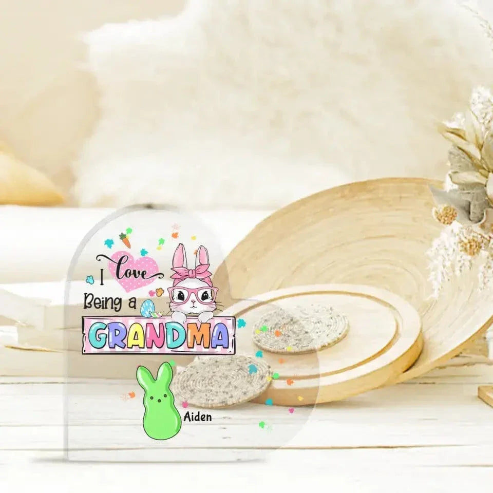 I Love Being A Grandma - Personalized Custom Heart-Shaped Acrylic Plaque - Joliny