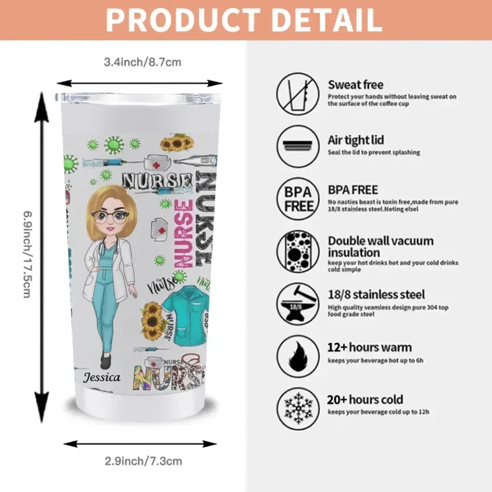 I'm A Nurse - Personalized Custom Tumbler - Appreciation Gift For Nurse - Joliny