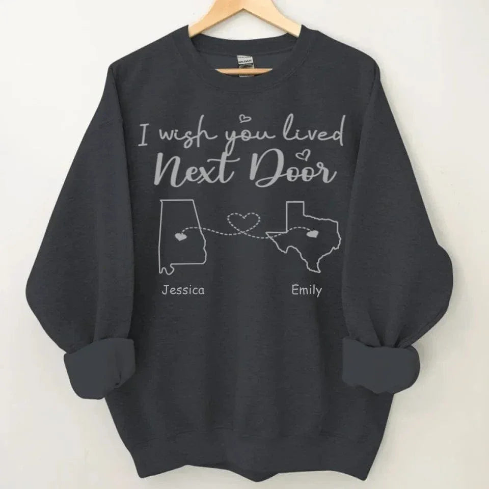I Wish - Personalised Sweatshirt With Name And State - A Gift For Best Friends,Family,Lovers