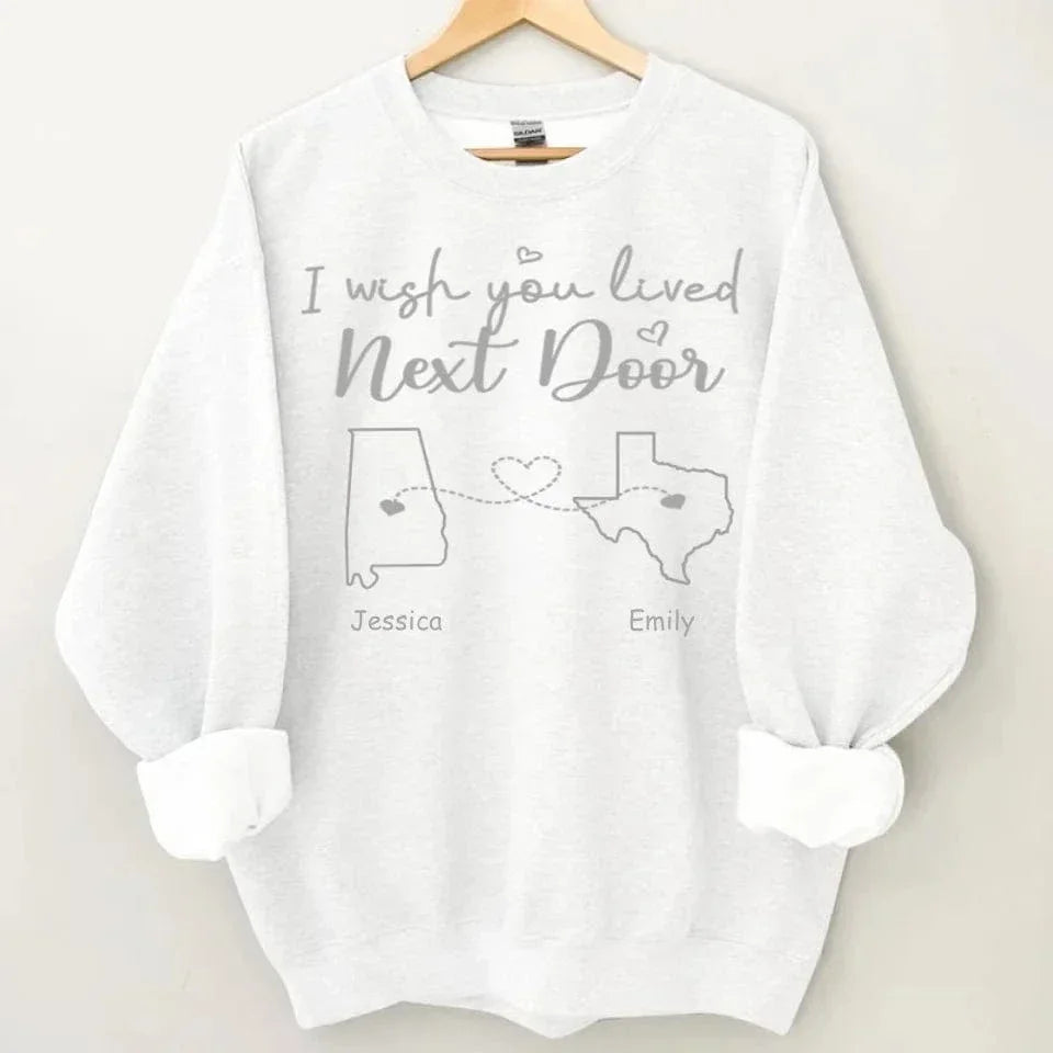 I Wish - Personalised Sweatshirt With Name And State - A Gift For Best Friends,Family,Lovers