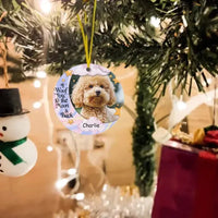 I Woof You To The Moon And Back - Custom Photo Dog Lovers Acrylic Circle Ornament - Joliny