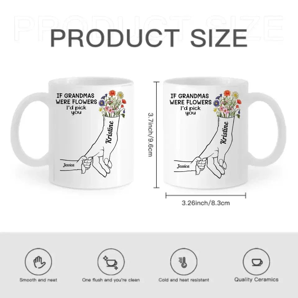 If Grandmas Were Flowers - Gift For Grandma - Personalized Mug - Joliny