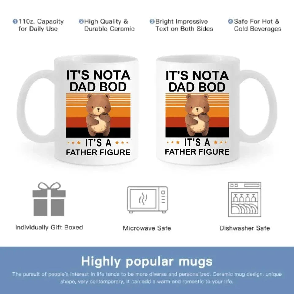 'It's Not a Dad BOD, It's a Father Figure' Dad Mug, Dad Birthday Gifts - Joliny