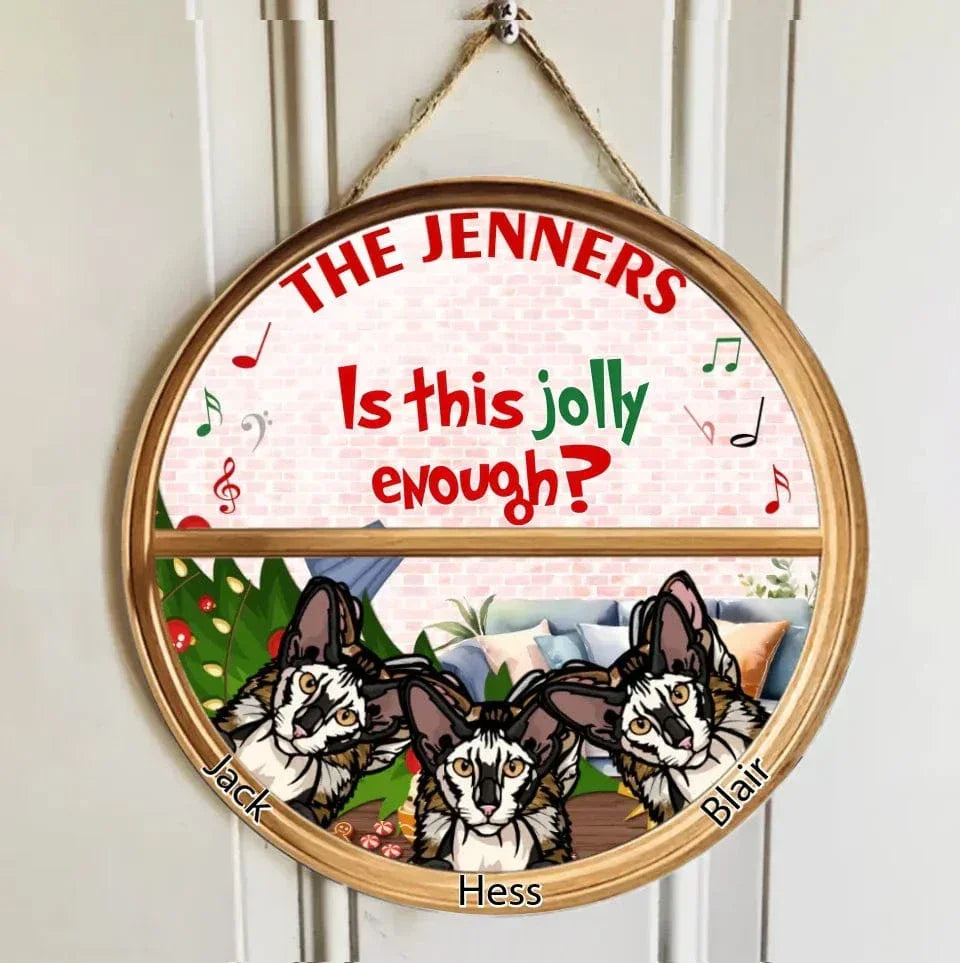 Joyful enough? - Personalized Christmas Round Wooden Sign - Christmas Gifts