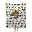 Jurassic Dinosaur Name Customized Blanket - Gift for Boys - Joliny