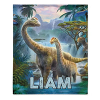 Jurassic Dinosaur - Personalized Name Blanket for Kids - Joliny