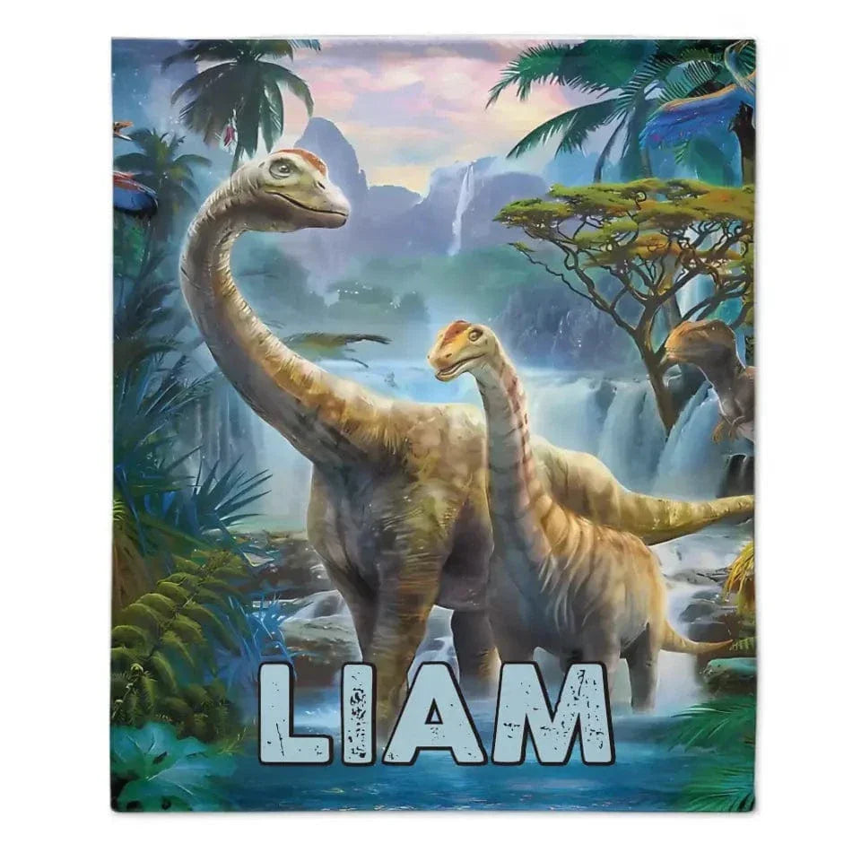 Jurassic Dinosaur - Personalized Name Blanket for Kids - Joliny
