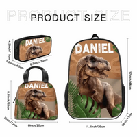 Jurassic Park Tyrannosaurus Rex Kid's Personalized Name Custom Backpack - Joliny
