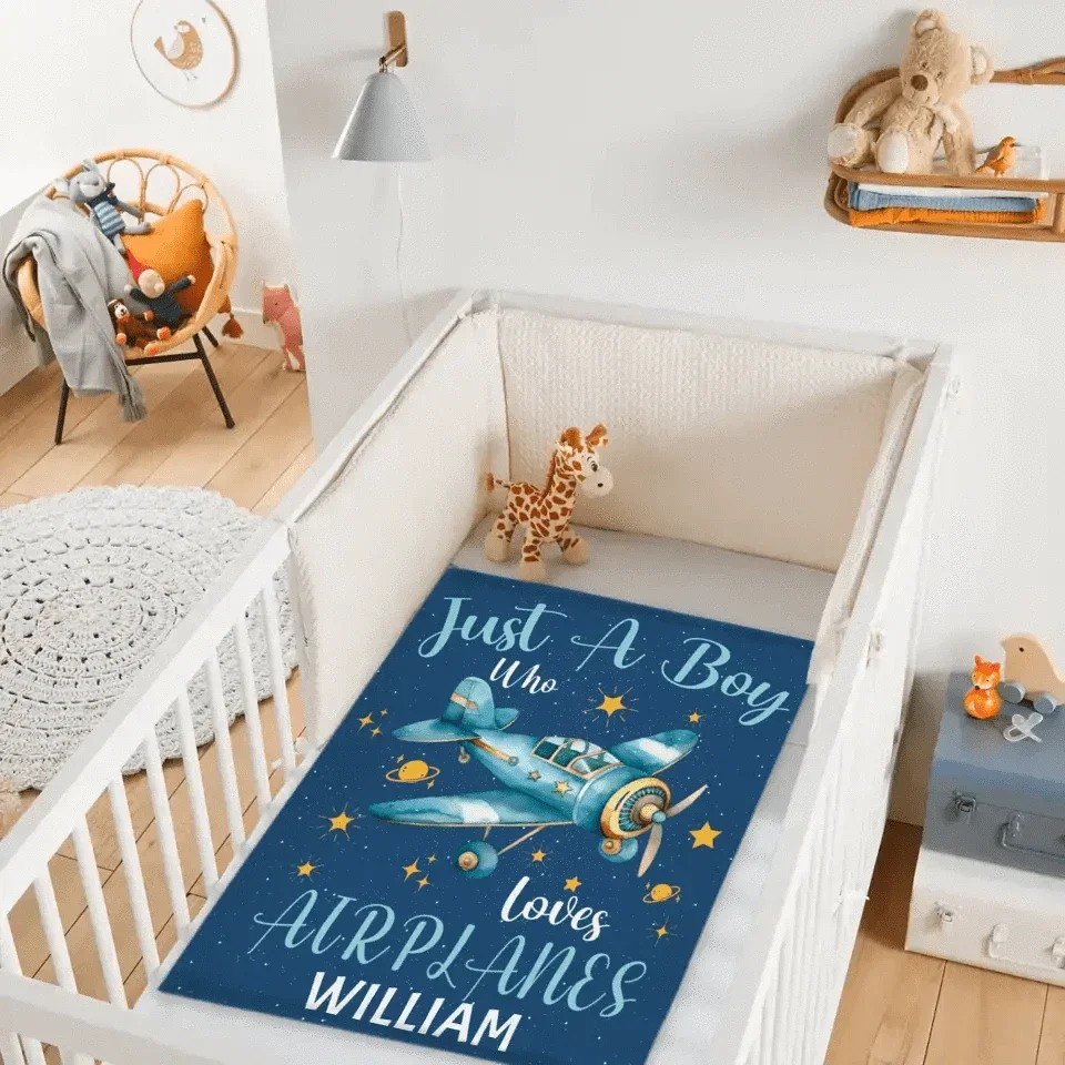 Just A Boy Who Loves AirPlanes - Personalized Blanket Gifts for Boys - Joliny